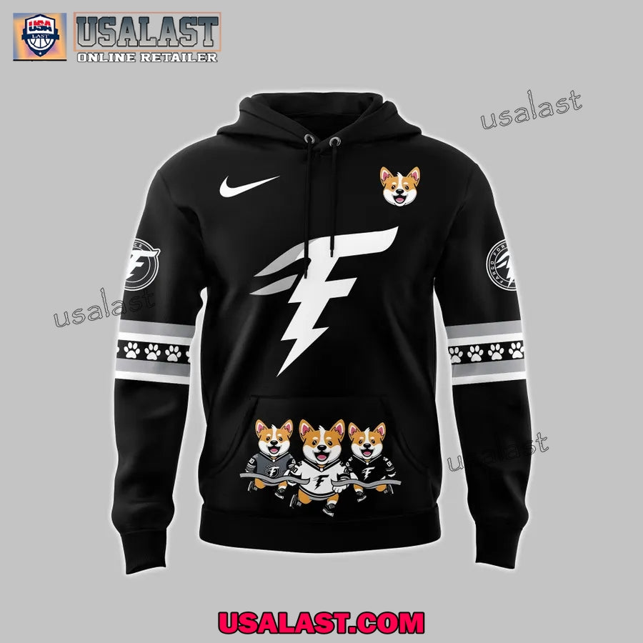 Fargo Force Ice Hockey Team Corgi Races Black Hoodie