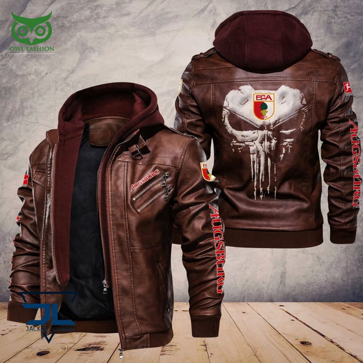 FC Augsburg Bundesliga Germany League 2D Leather Jacket