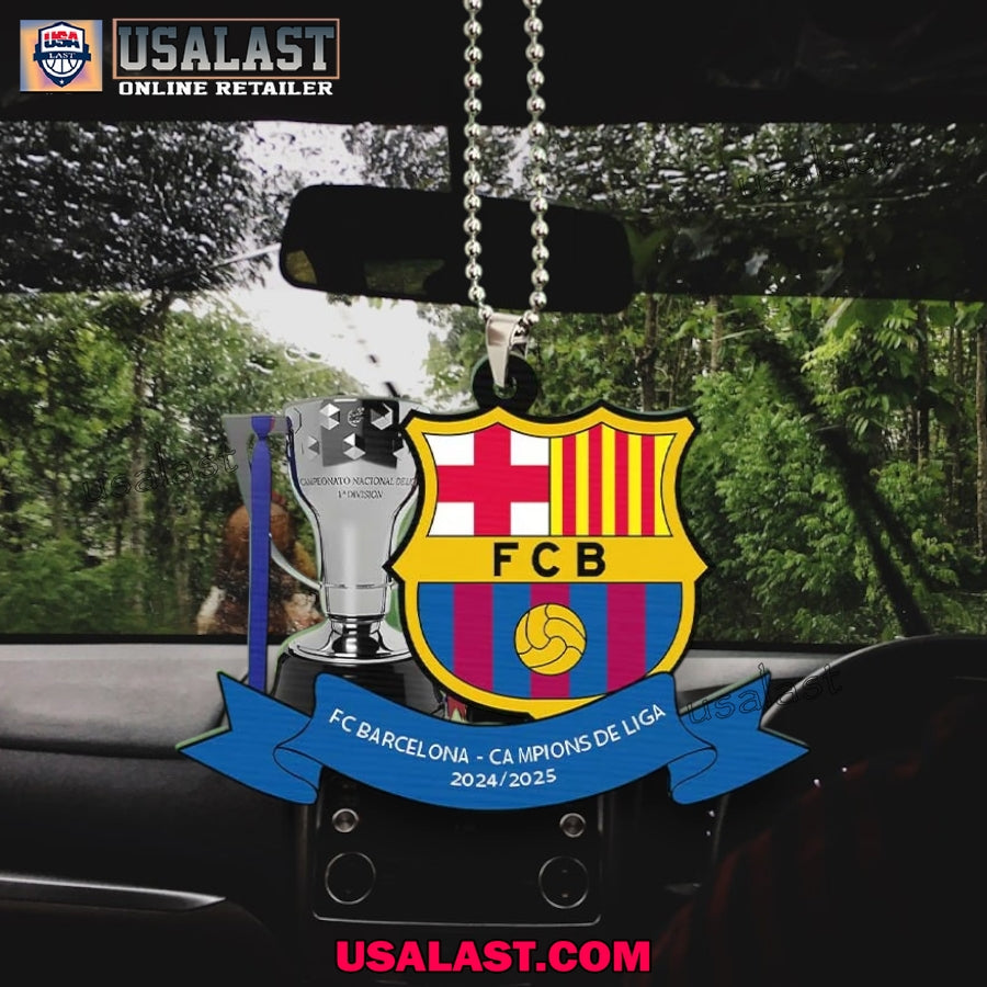 FC Barcelona Campions De Liga 2025 Hanging Ornament