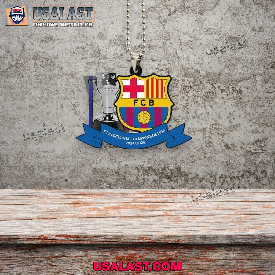FC Barcelona Campions De Liga 2025 Hanging Ornament