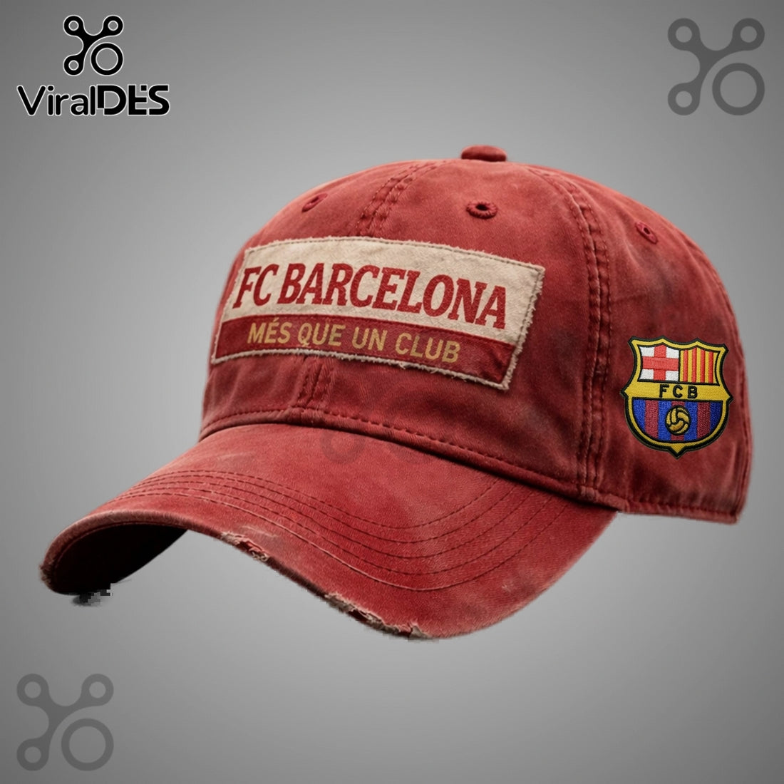 FC Barcelona Distressed Logo Cap – Vintage Soccer Club Baseball Hat