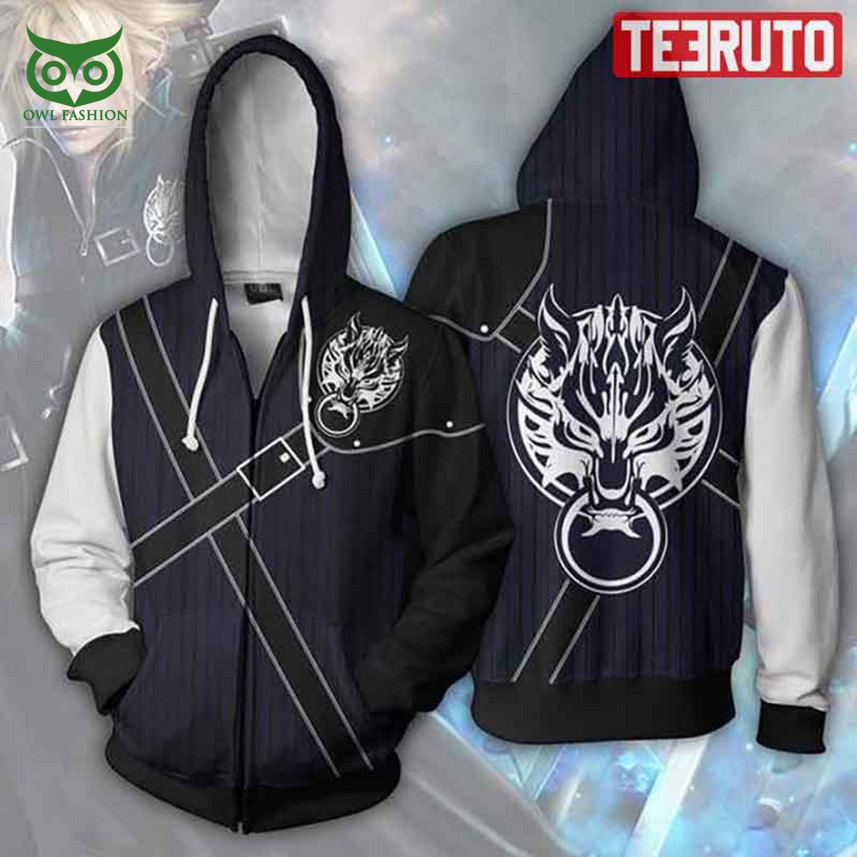 Final Fantasy Cloud Strife Cosplay Zip Up 3D Hoodie