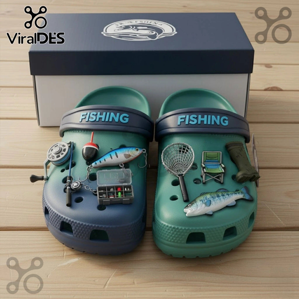Fishing Premium Crocs Clogs With Charms