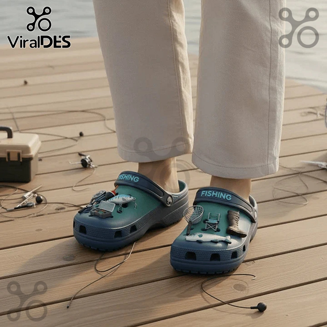 Fishing Premium Crocs Clogs With Charms