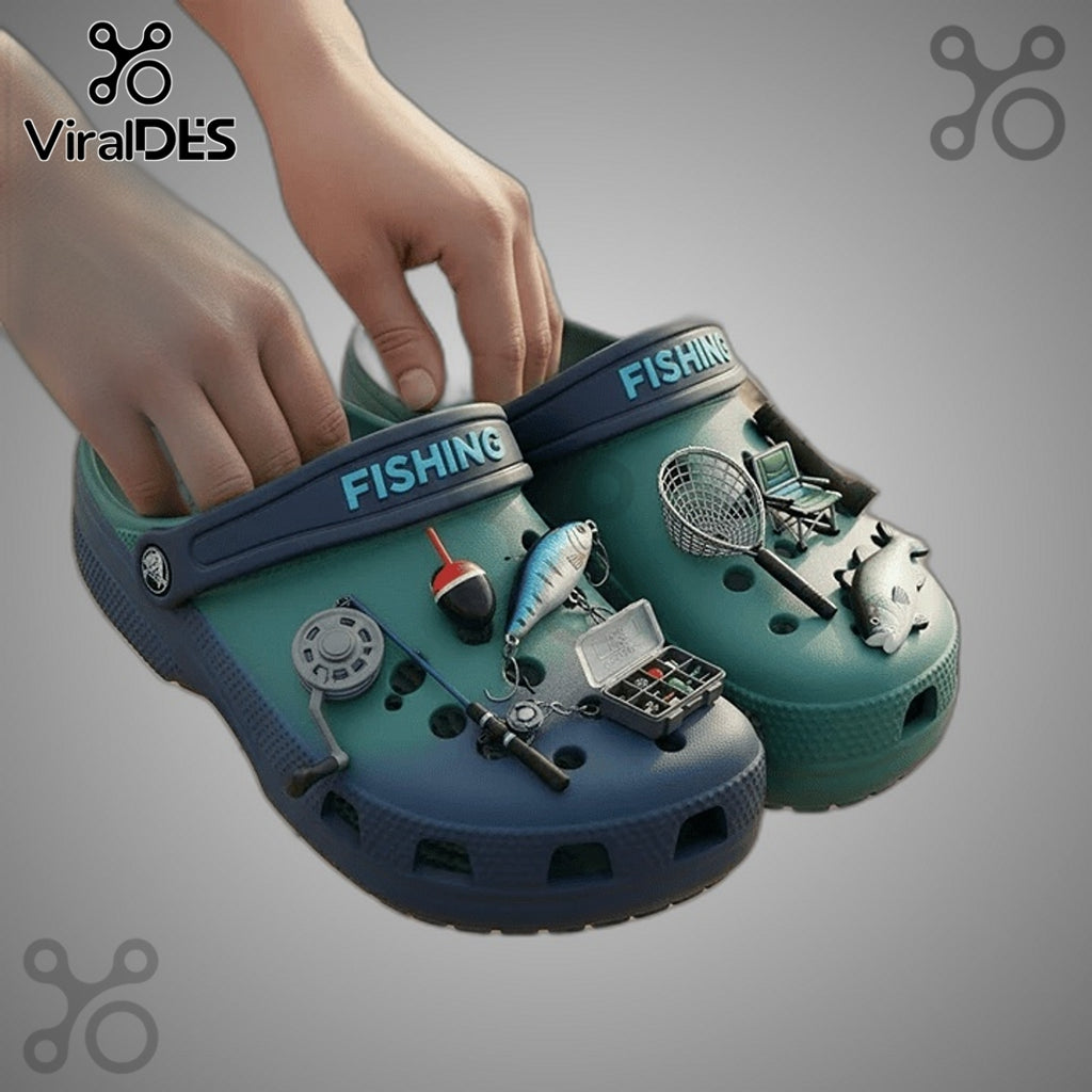 Fishing Premium Crocs Clogs With Charms