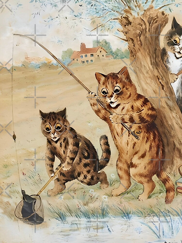 The Good Catch by Louis Wain by WonderweissStudio