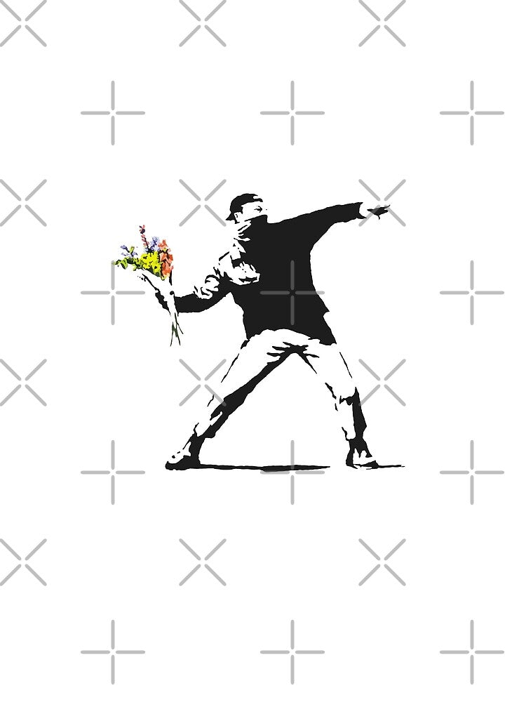 Love Is In The Air (Flower Thrower) - Banksy Graffiti by portokalis