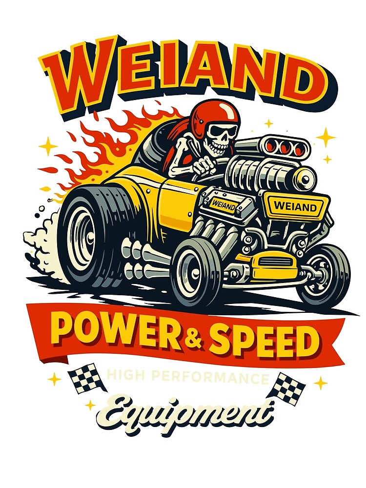 Weiand Power & Speed Hot Rod T-Shirt by Matinez Pink