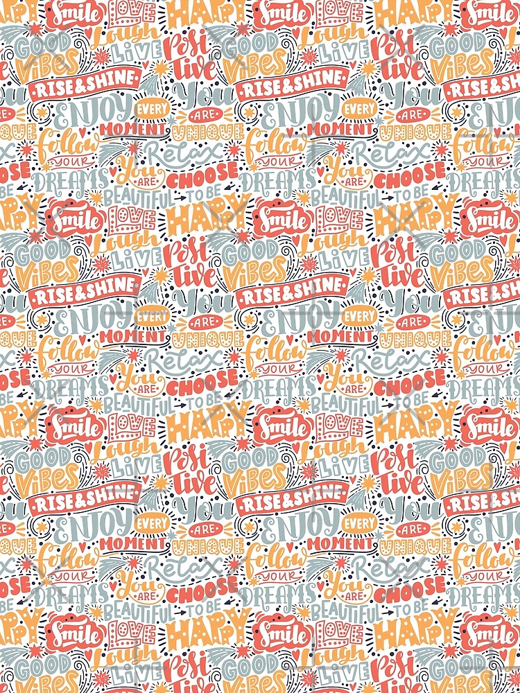 Positive Words, Positive Words Pattern, Positive by graphic-genie