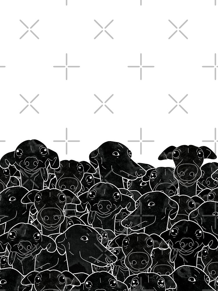 Greyhounds black and white pattern by Iluvmygreyhound