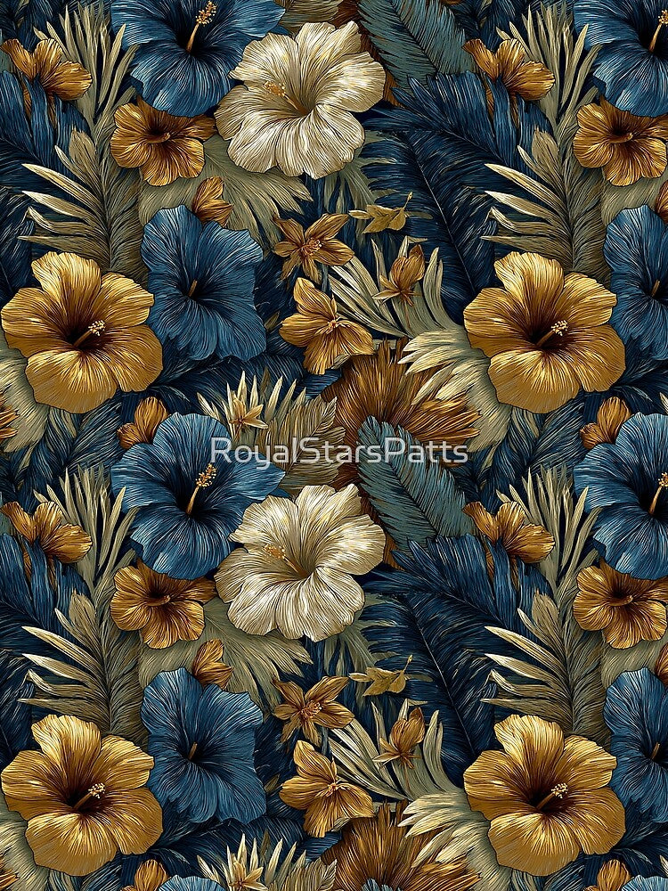 Delicate Tropical Flower Print  - Botanical Garden Pattern  - Housewarming Gift Ideas by RoyalStarsPatts