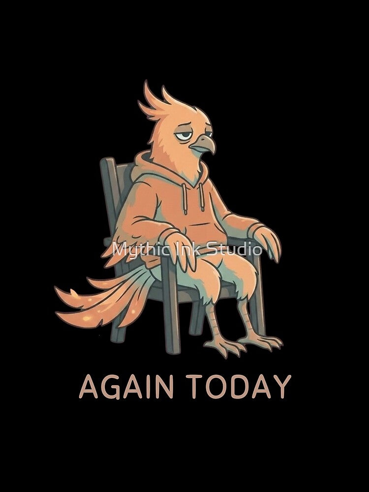 Again Today Phoenix Shirt – Minimal Tired Mood Vintage Style Tee by Mythic Ink Studio