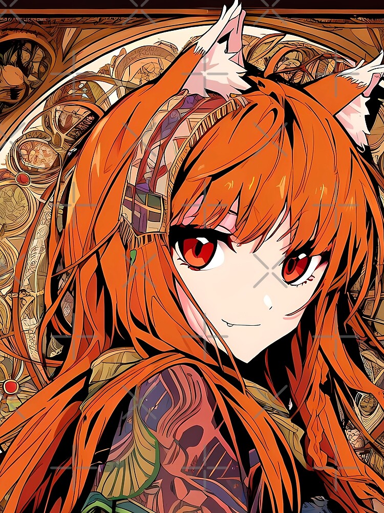 Holo Spice And Wolf Anime Girl Waifu Fantasy Ornamental Style by CarlosBender