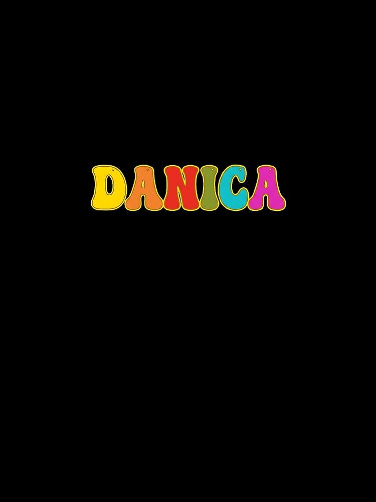 ❤️ Danica Personalized Name Wavy Retro Shirt, Coffee Mug, Sticker Gift by HelixPedia