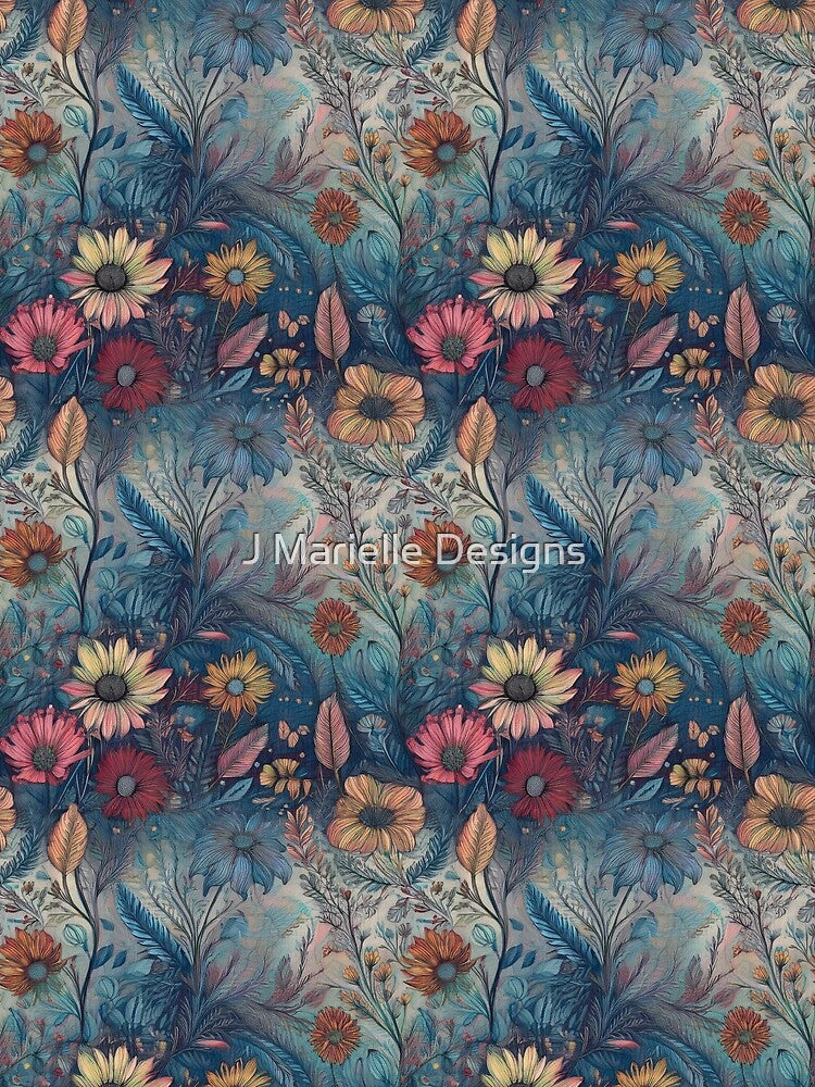 Retro Hippie: Blue Garden by J Marielle Designs