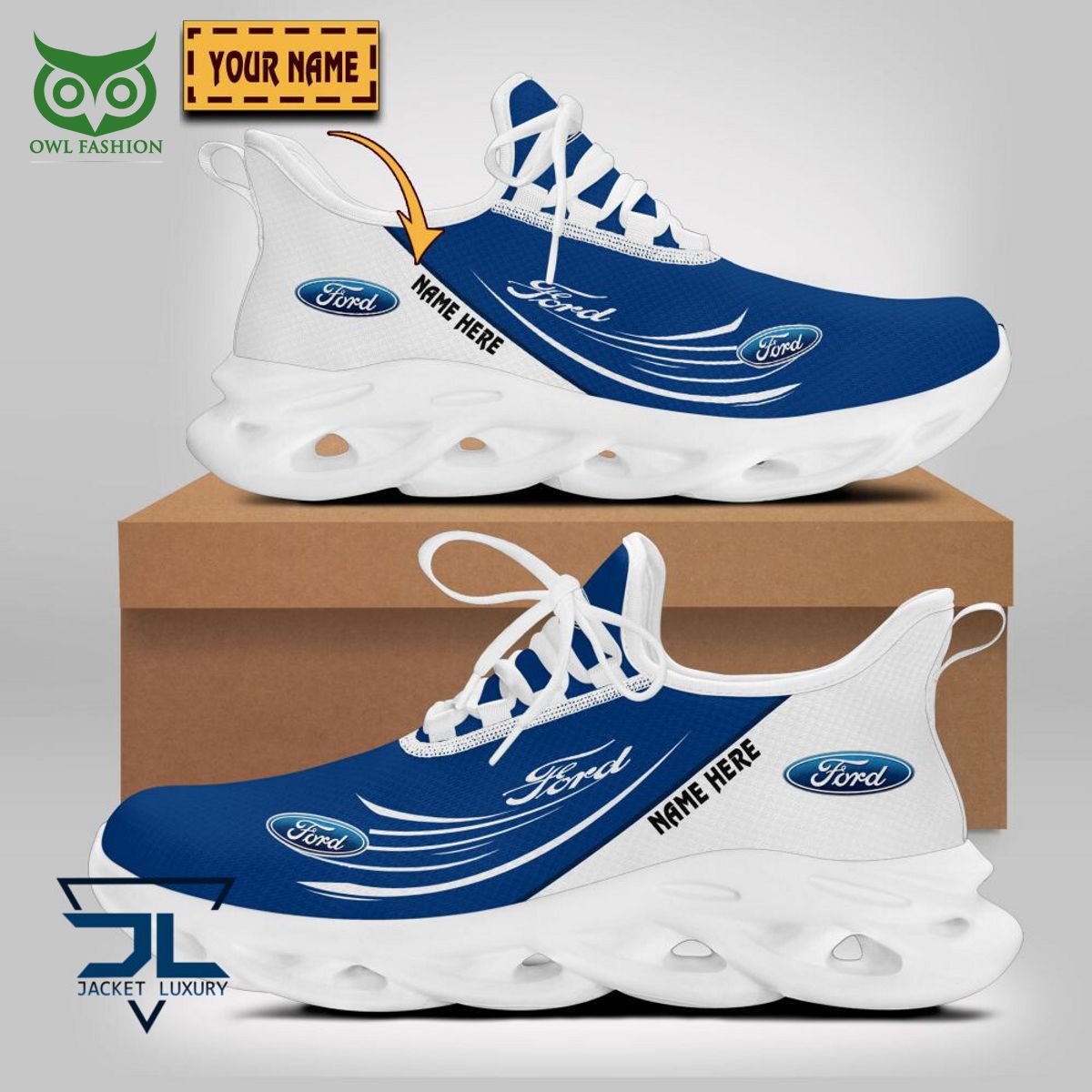 Ford Car Brand Logo Personalized Max Soul Shoes