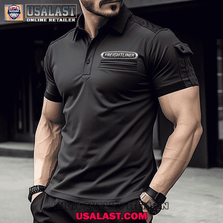 Freightliner Truck Custom Name Men Polo Shirt