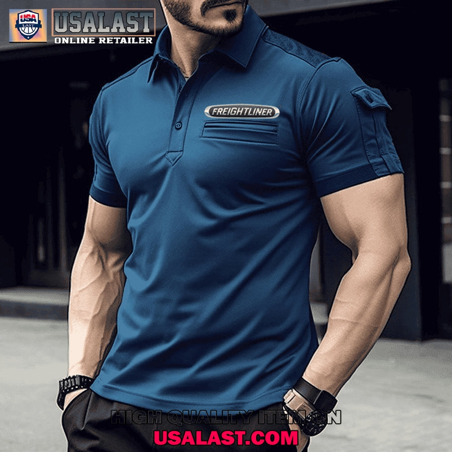 Freightliner Truck Custom Name Men Polo Shirt
