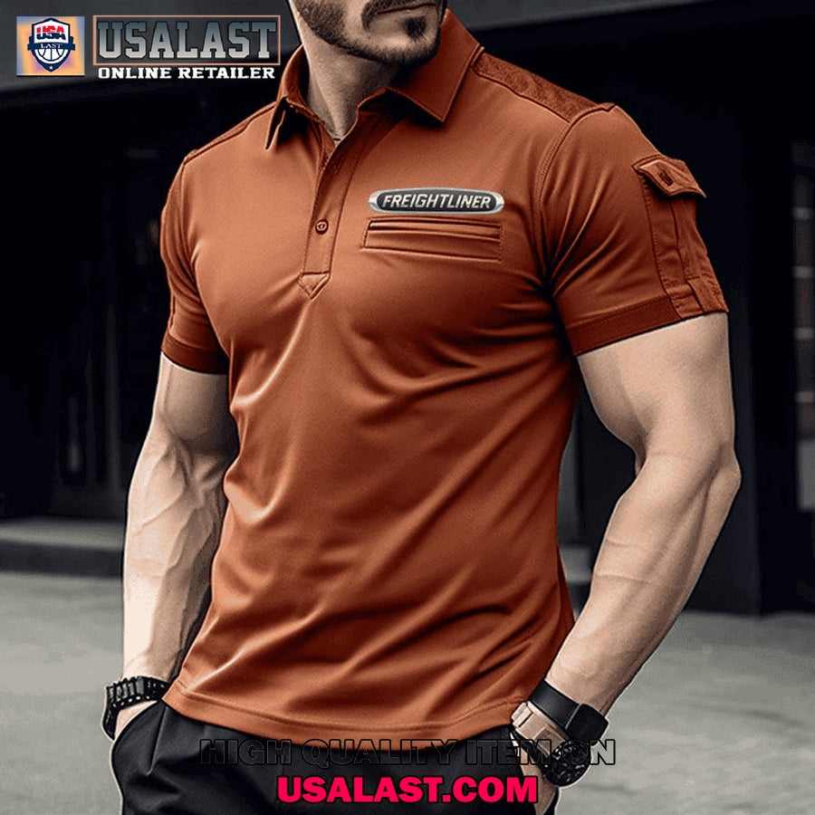 Freightliner Truck Custom Name Men Polo Shirt