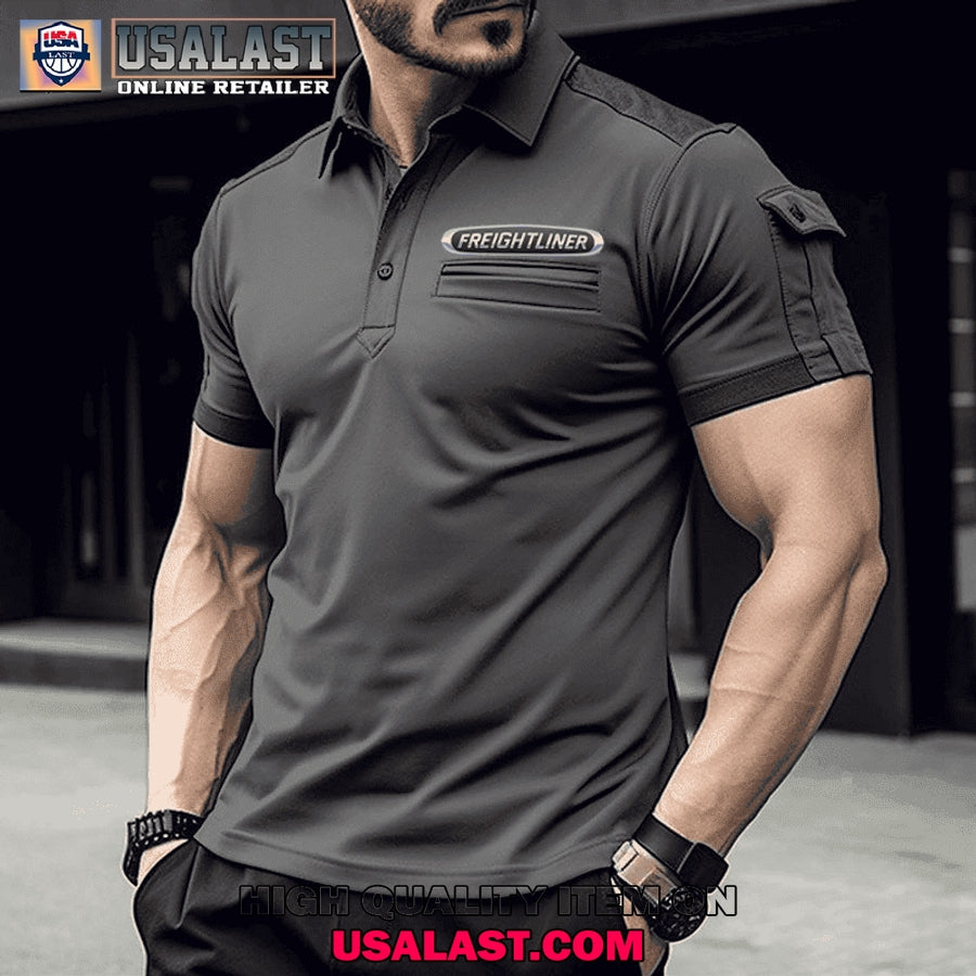 Freightliner Truck Custom Name Men Polo Shirt
