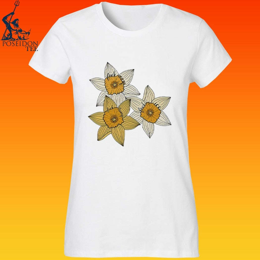Fuck Maga Fuck Trump Fuck Ice Yellow Daffodil Trio T-shirt