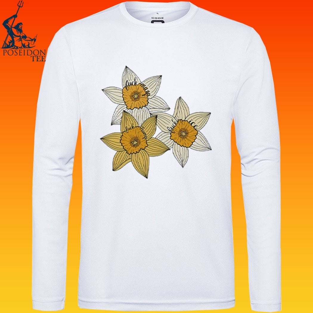 Fuck Maga Fuck Trump Fuck Ice Yellow Daffodil Trio T-shirt