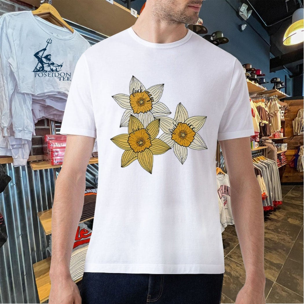 Fuck Maga Fuck Trump Fuck Ice Yellow Daffodil Trio T-shirt
