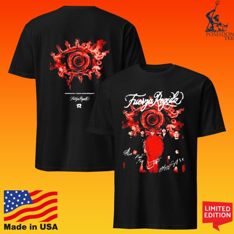 Fuerza Regida Anniversary Black T-shirt