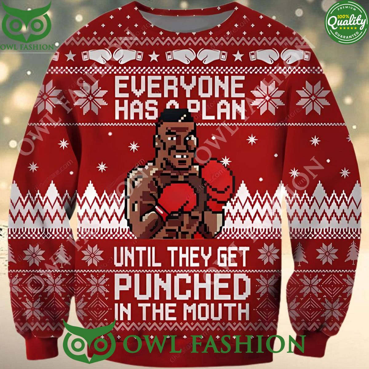 Funny Mike Tyson Ugly Sweater Jumper All Over Print Christmas Gift