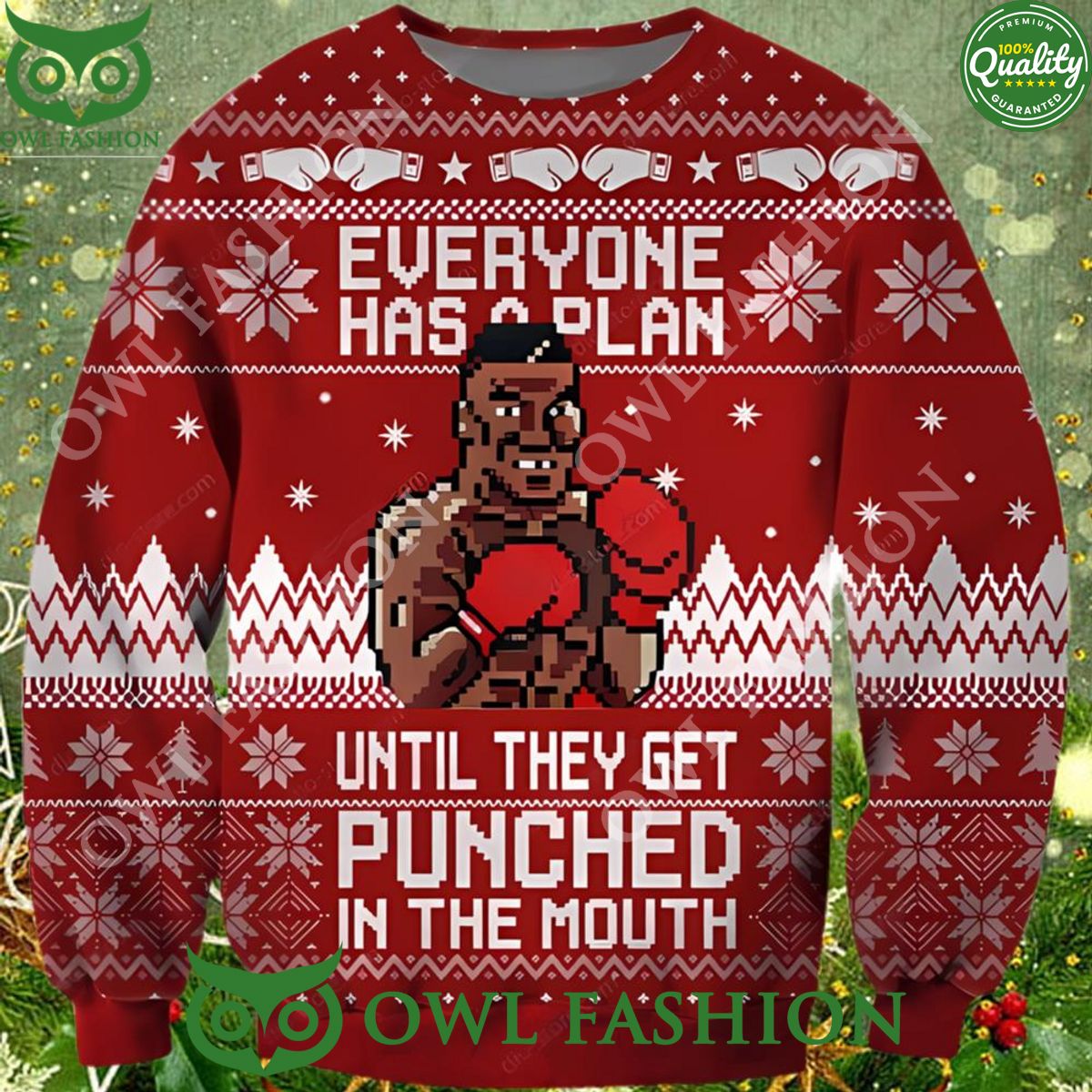 Funny Mike Tyson Ugly Sweater Jumper All Over Print Christmas Gift