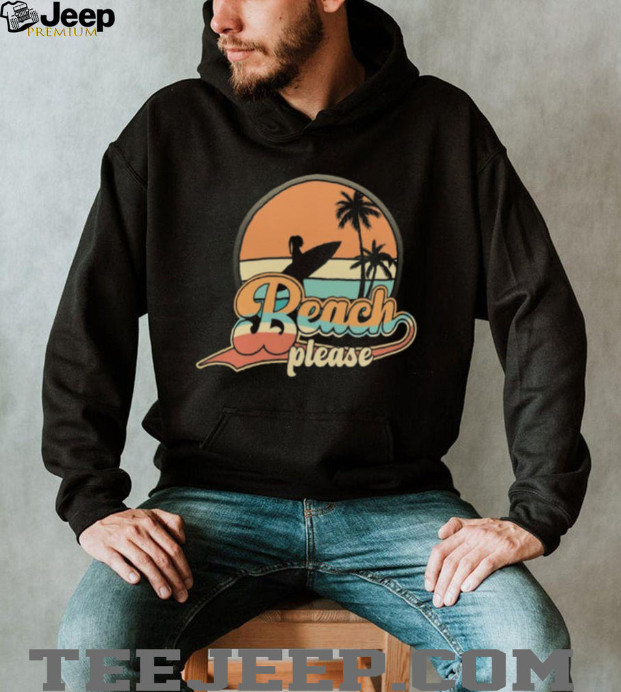 Retro Beach Please Surfer Girl Sunset Vintage T Shirt