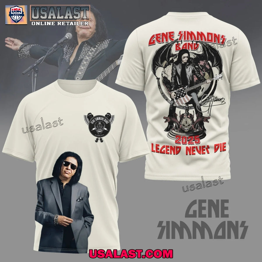 Gene Simmons Band 2025 Legend Never Die 3D Shirt
