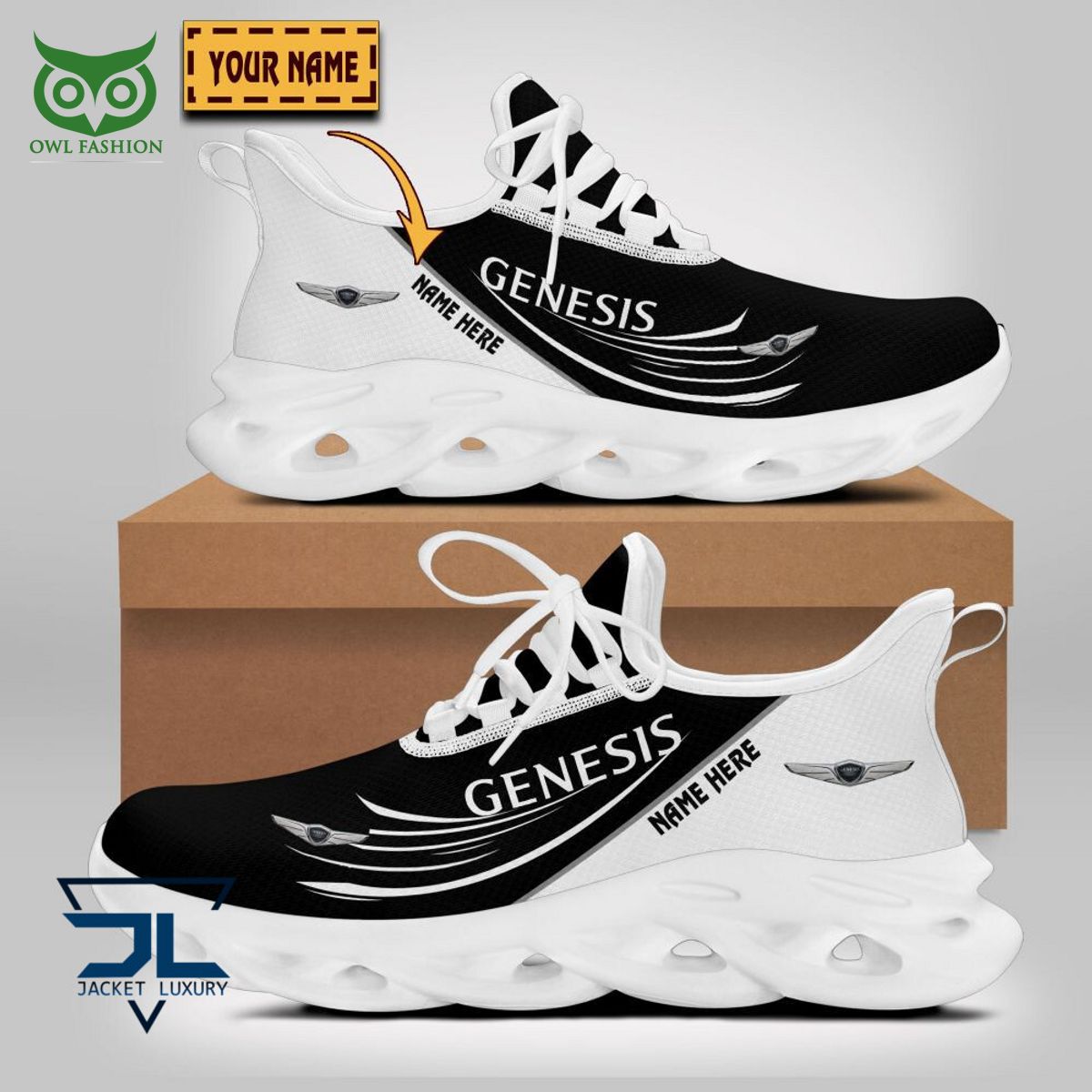 Genesis Car Brand Logo Personalized Max Soul Shoes