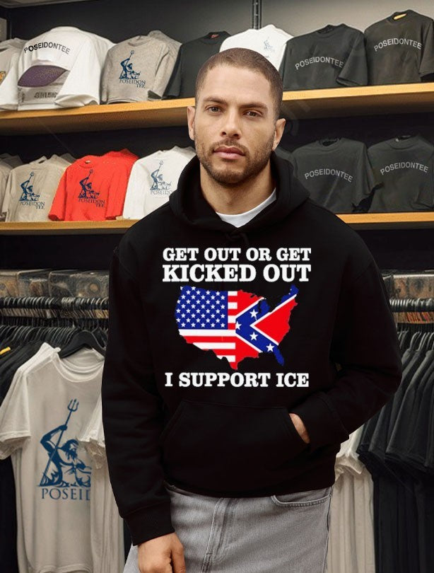 Get Out Or Get Kicked Out I Support Ice T-shirt