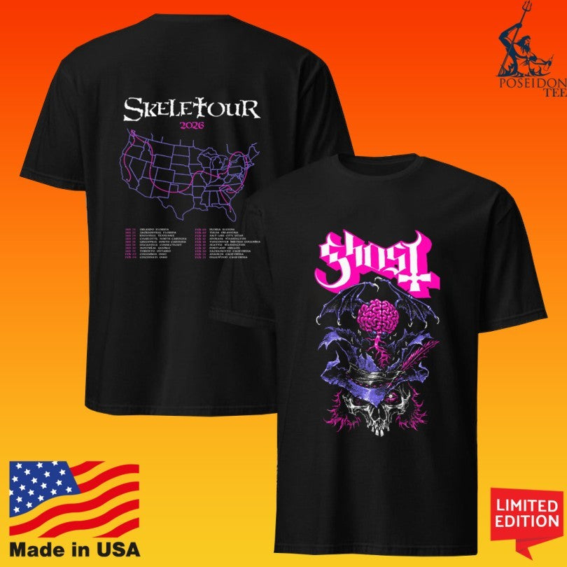 Ghost Bat In The Brain Na26 Itin Skeletour T-shirt
