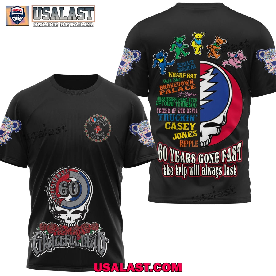 Grateful Dead 60 Years Gone Fast Memories 3D Shirt