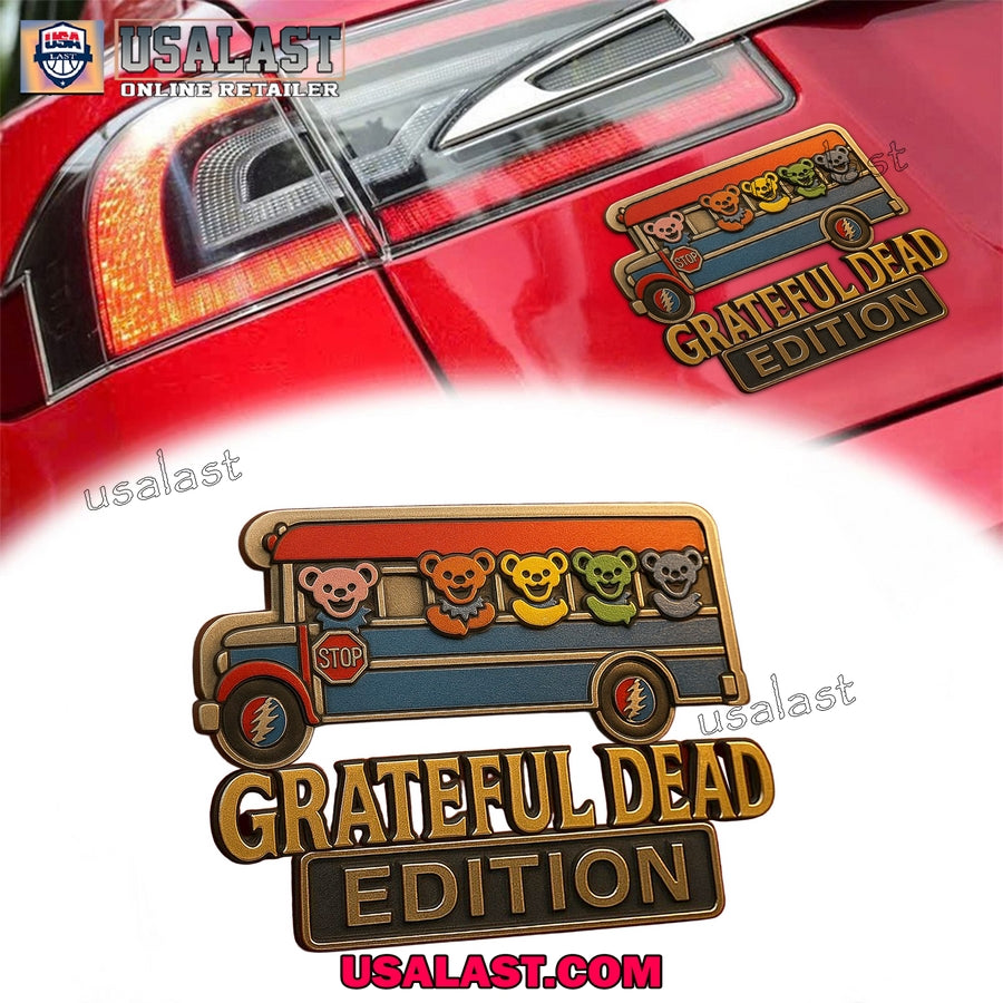 Grateful Dead Bear Bus Custom 3D Car Badge Sticker
