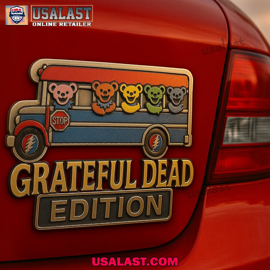 Grateful Dead Bear Bus Custom 3D Car Badge Sticker