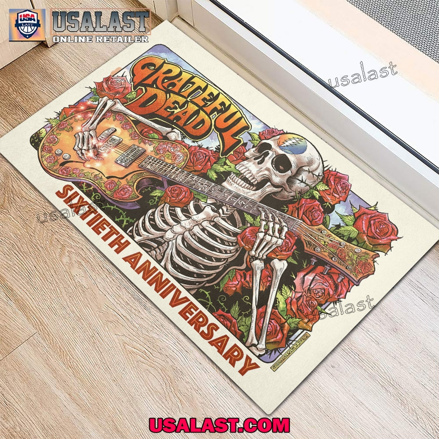 Grateful Dead Skeleton Guitar Foldable Doormat