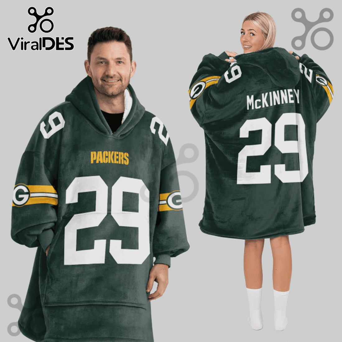 Green Bay Packers McKinney 29 Player Blanket Hoodie