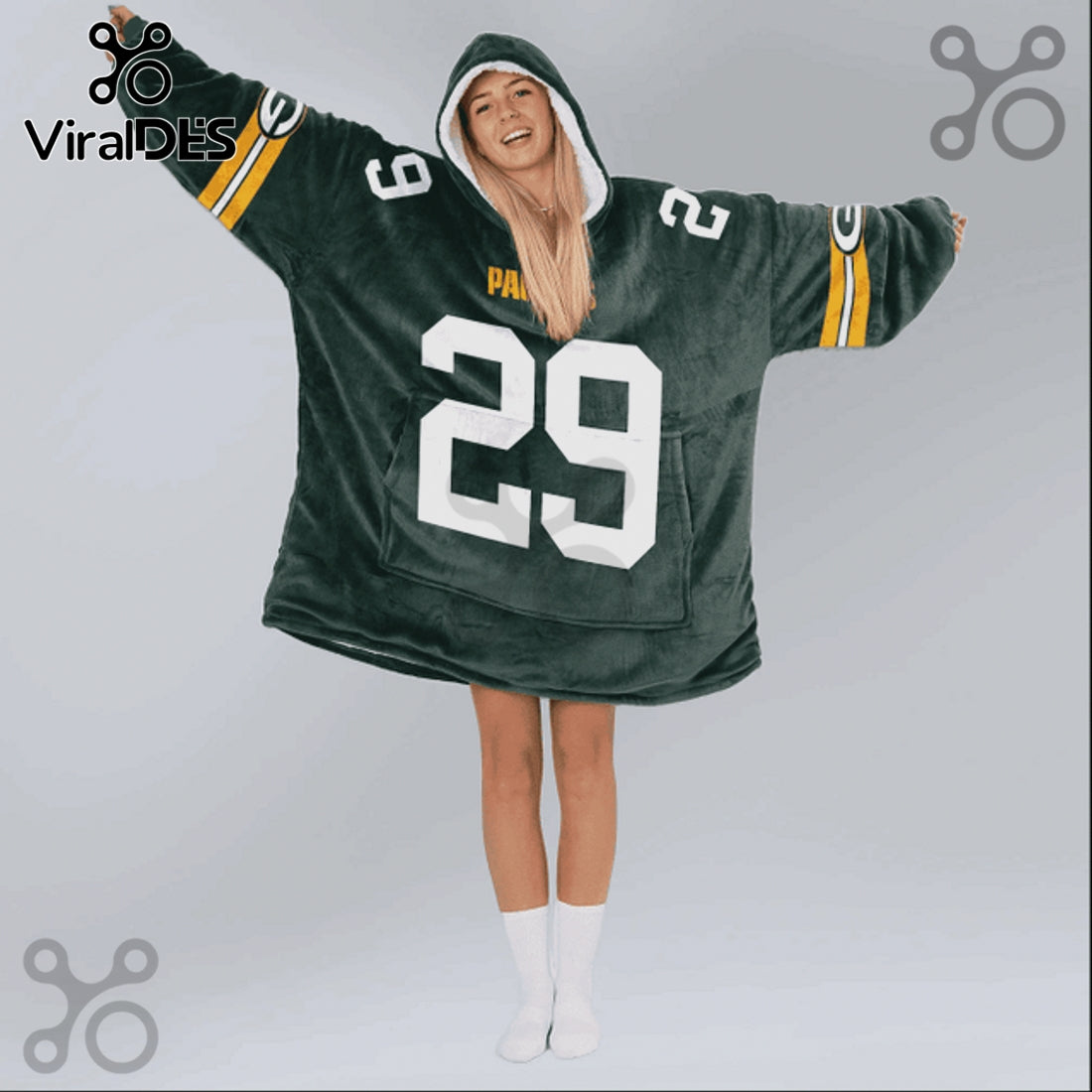 Green Bay Packers McKinney 29 Player Blanket Hoodie
