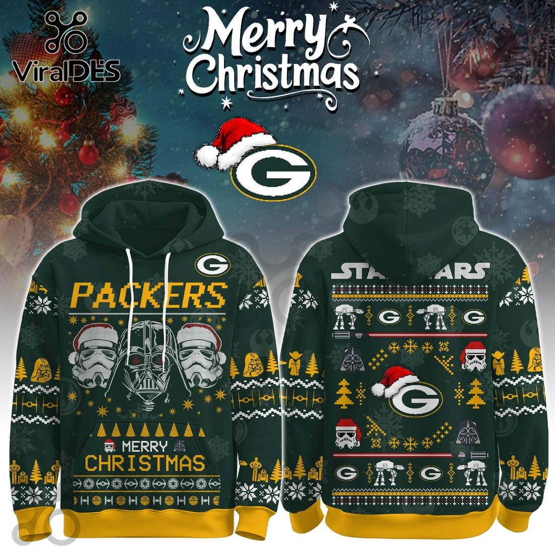 Green Bay Packers Merry Christmas The Force Edition Hoodie 2025