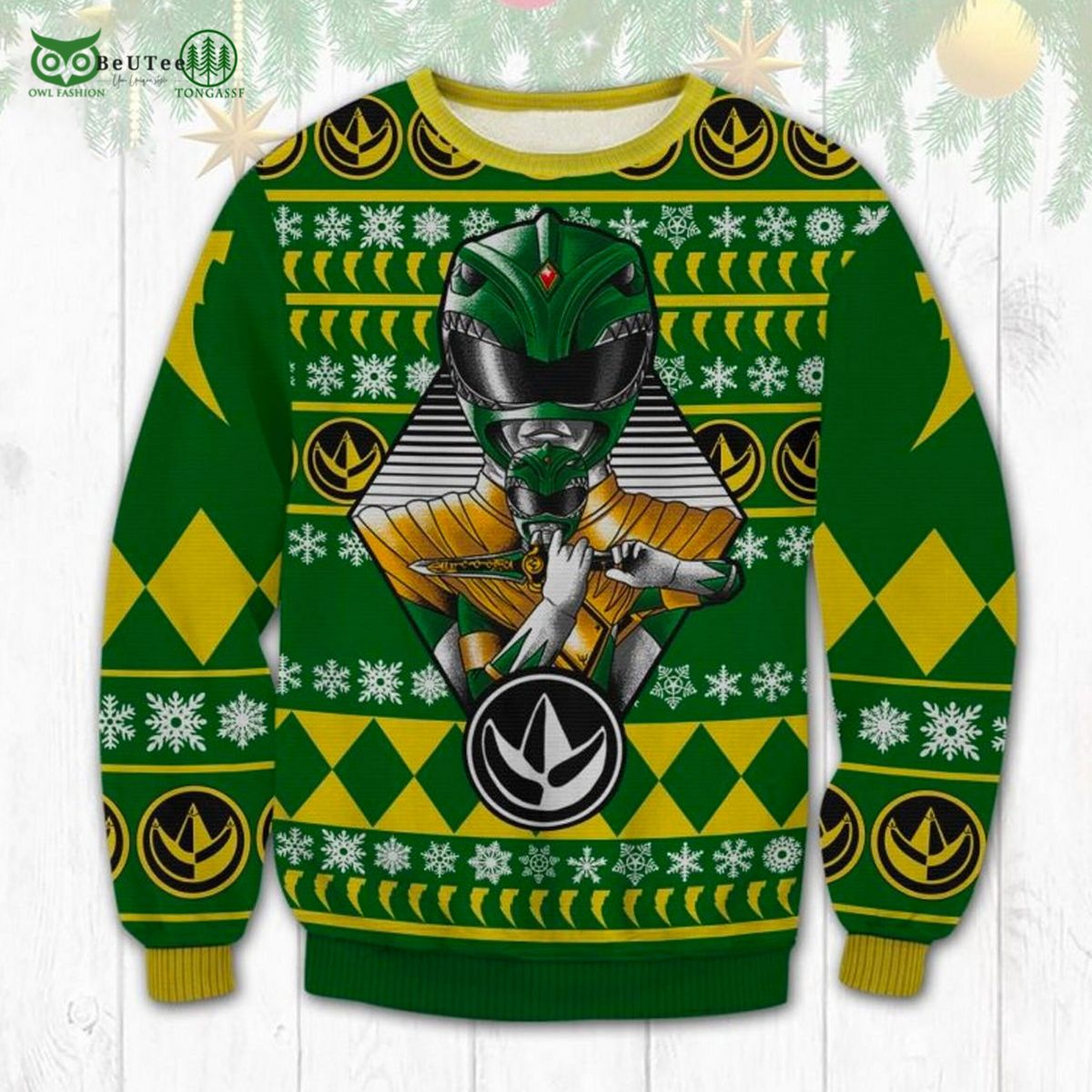 Green Rangers Power Rangers Superheroes Ugly Christmas Sweater