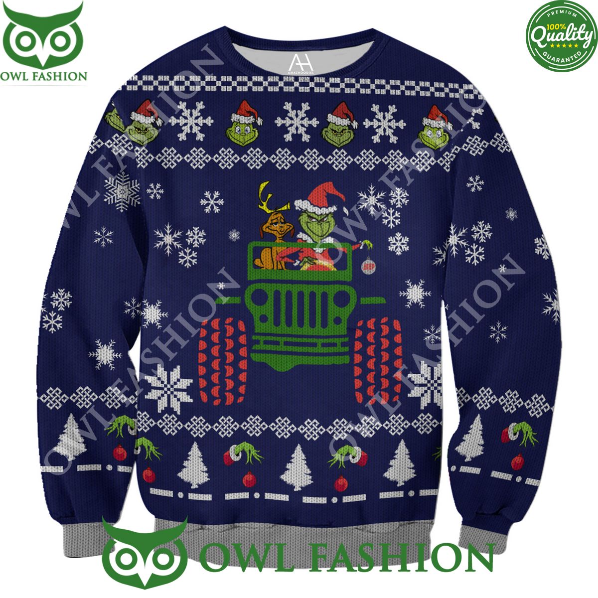 Grinch Truck Farmer Ugly Sweaters Premium Ugly Sweater