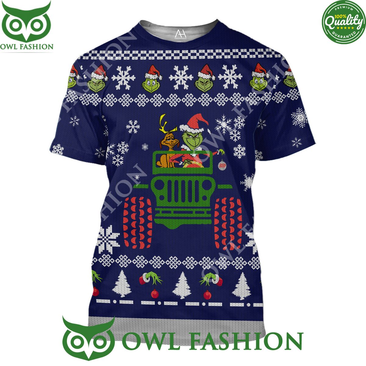 Grinch Truck Farmer Ugly Sweaters Premium Ugly Sweater