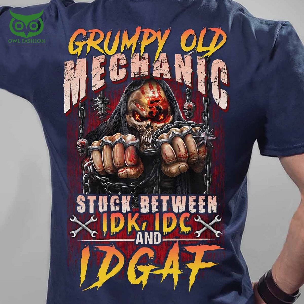 GRUMPY OLD MECHANIC stuck between 2D t shirt