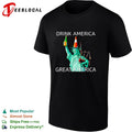 Drink America great America Statue of Liberty traffic cone funny graphic shirt