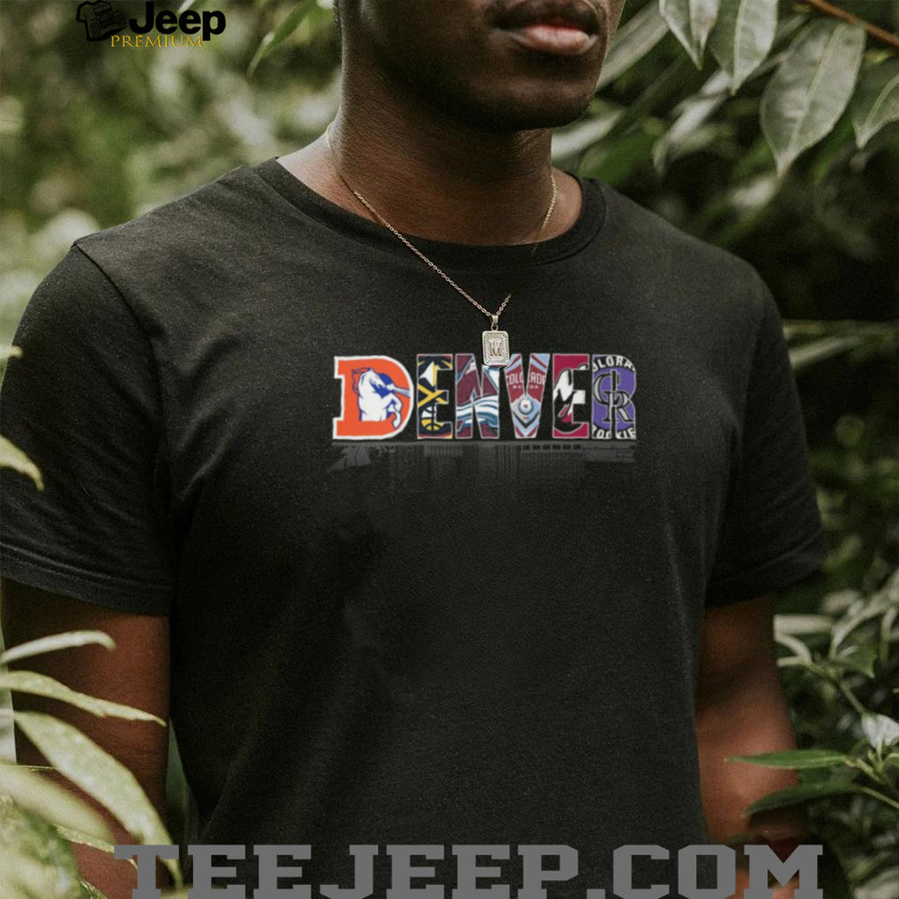 Denver City Skyline All Sports Teams Mashup Logo T Shirt