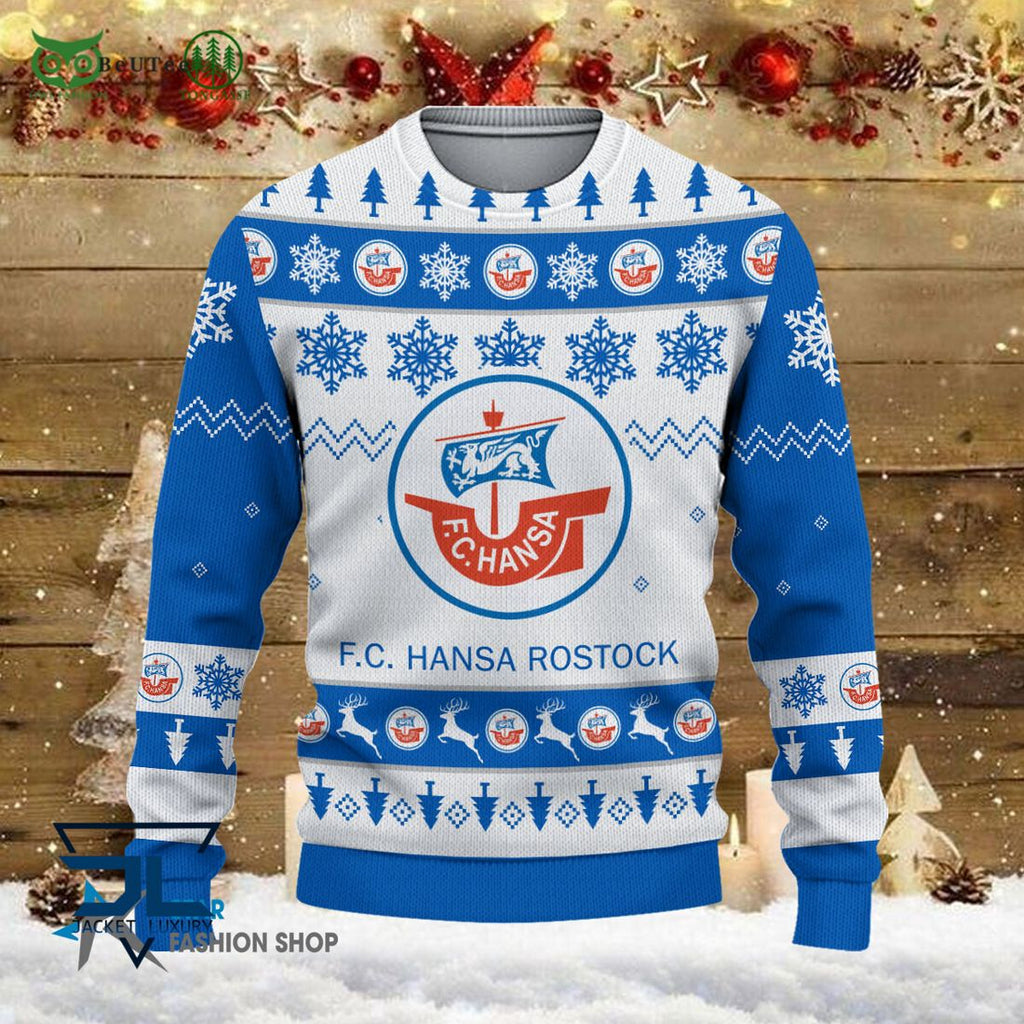 Hansa Rostock Bundesliga Football 3D Ugly Sweater