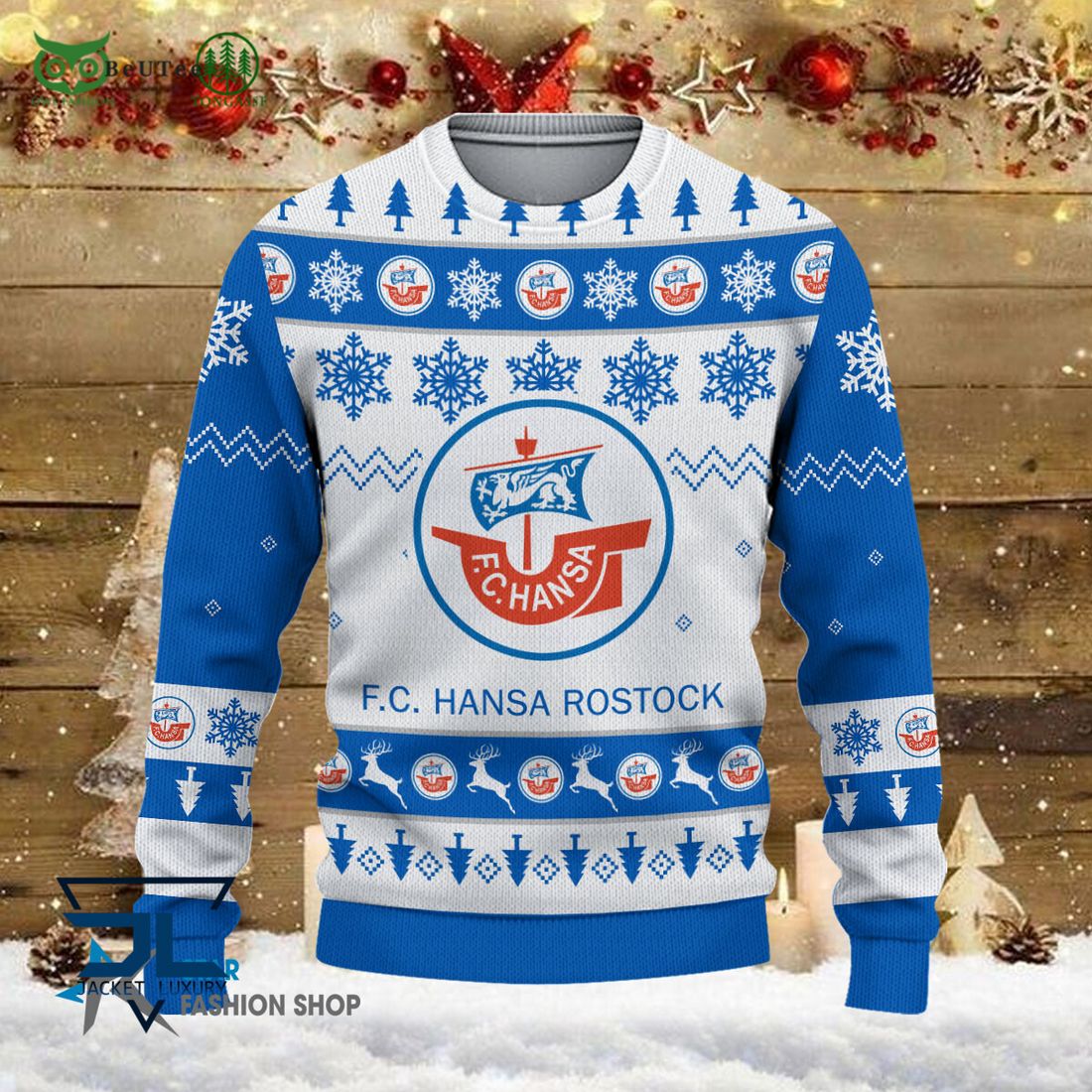 Hansa Rostock Bundesliga Football 3D Ugly Sweater